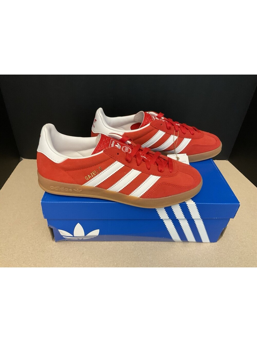 New! Adidas Originals Gazelle Indoor Athletic Shoes. Youths 7. Womens 8. Awesome